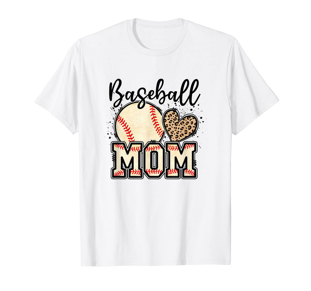 Baseball Mom Softball Mama Leopard T-Shirt - Novelty Apparel Men Women - T-Shirt, Sweatshirt, Hoodie