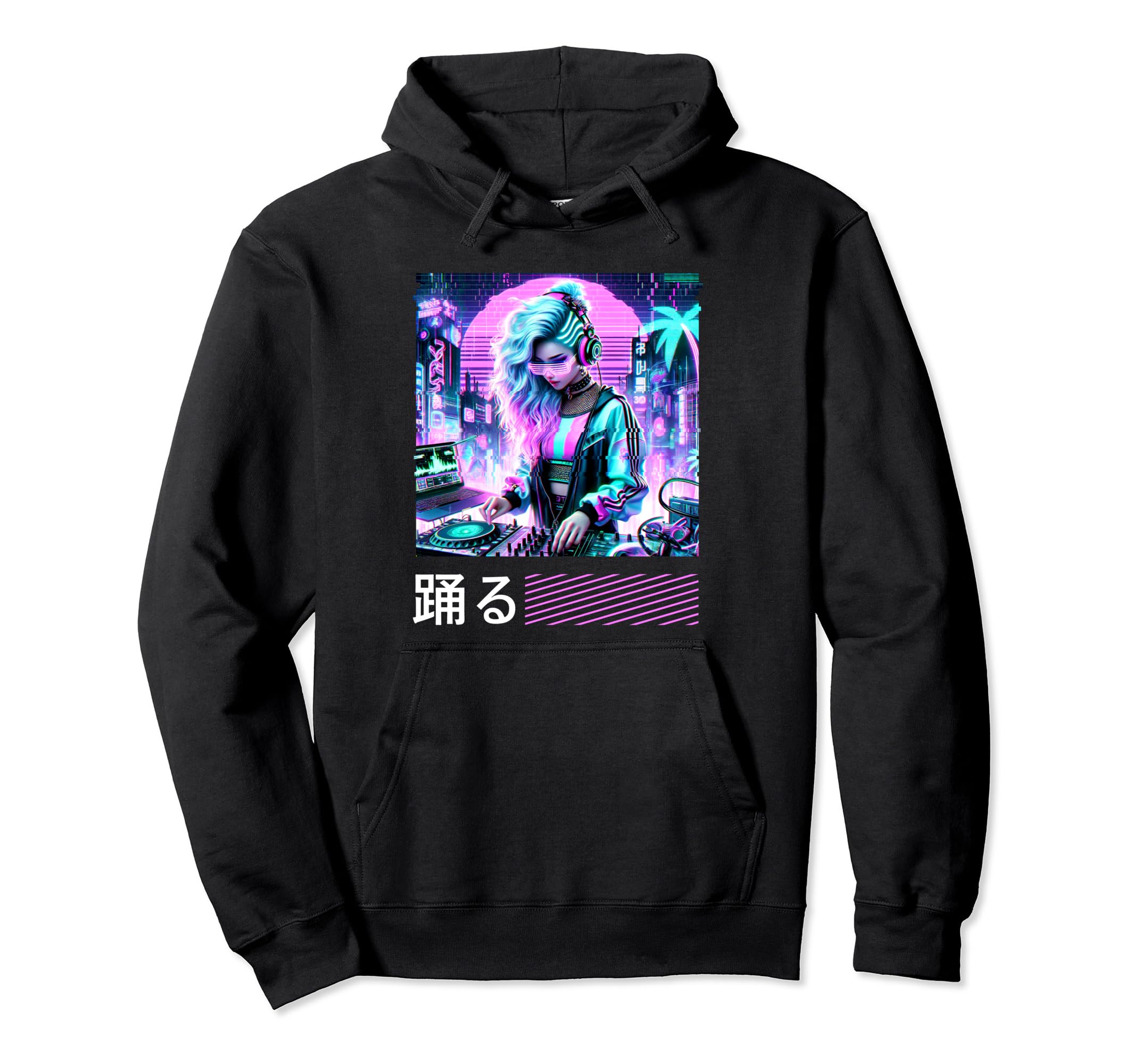 Vaporwave Dj Anime Aesthetic Japanese Hoodie - Casual Everyday Wear Unisex - T-Shirt, Sweatshirt, Hoodie