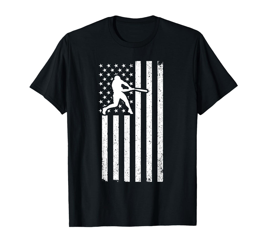 Usa Flag Patriot Baseball Softball T-Shirt - Minimalist Print Men Women - T-Shirt, Sweatshirt, Hoodie