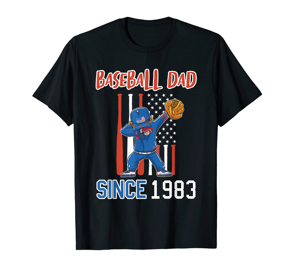 Baseball Dad Since 1983 T-Shirt - Fun Novelty Design Men Women - T-Shirt, Sweatshirt, Hoodie