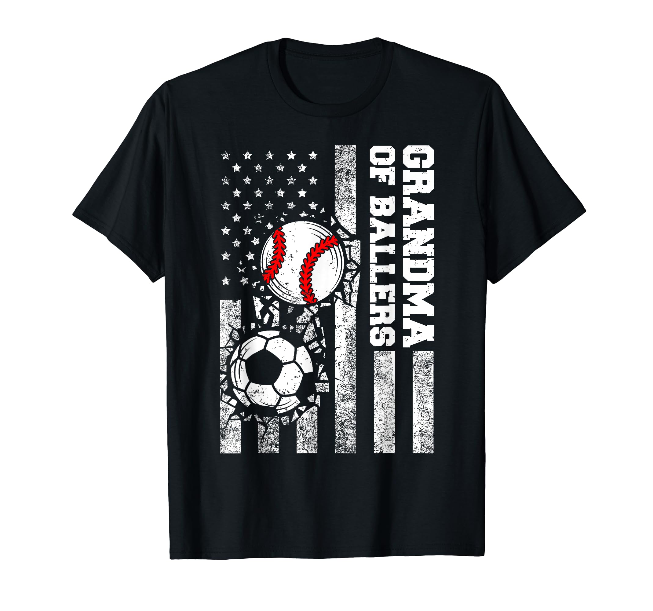 Grandma Ballers Funny Usa Flag Soccer T-Shirt - Trendy Graphic for Adults - T-Shirt, Sweatshirt, Hoodie