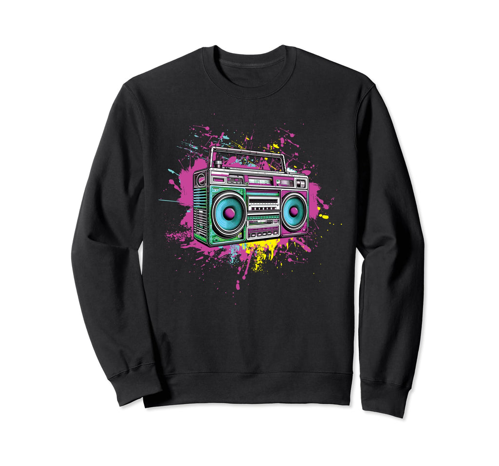 Boombox Cassette Tape Player Sweatshirt - Casual Everyday Wear for Adults - T-Shirt, Sweatshirt, Hoodie