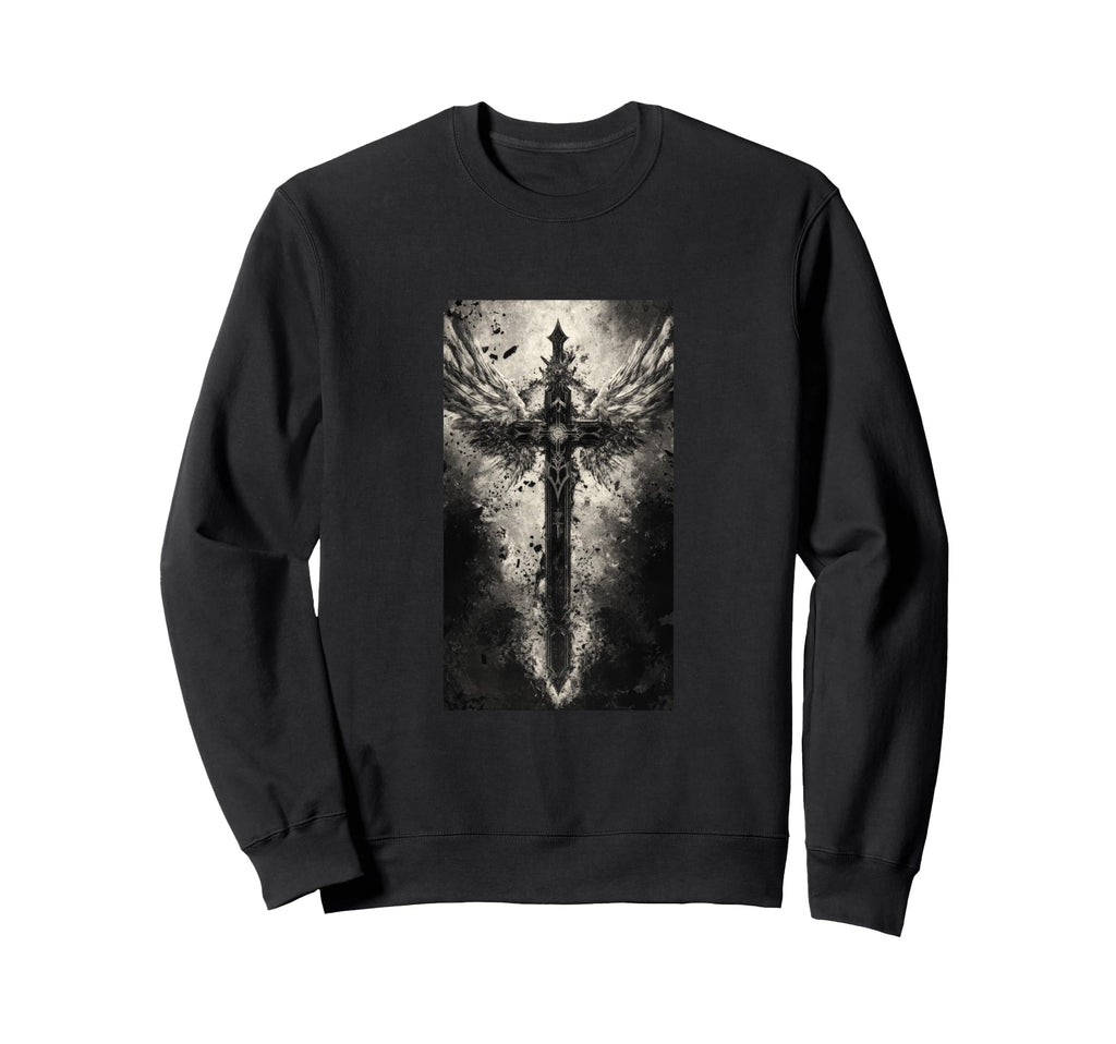 Gothic Cross Grunge Aesthetic Y2K Sweatshirt - Custom Art Print Men Women - T-Shirt, Sweatshirt, Hoodie