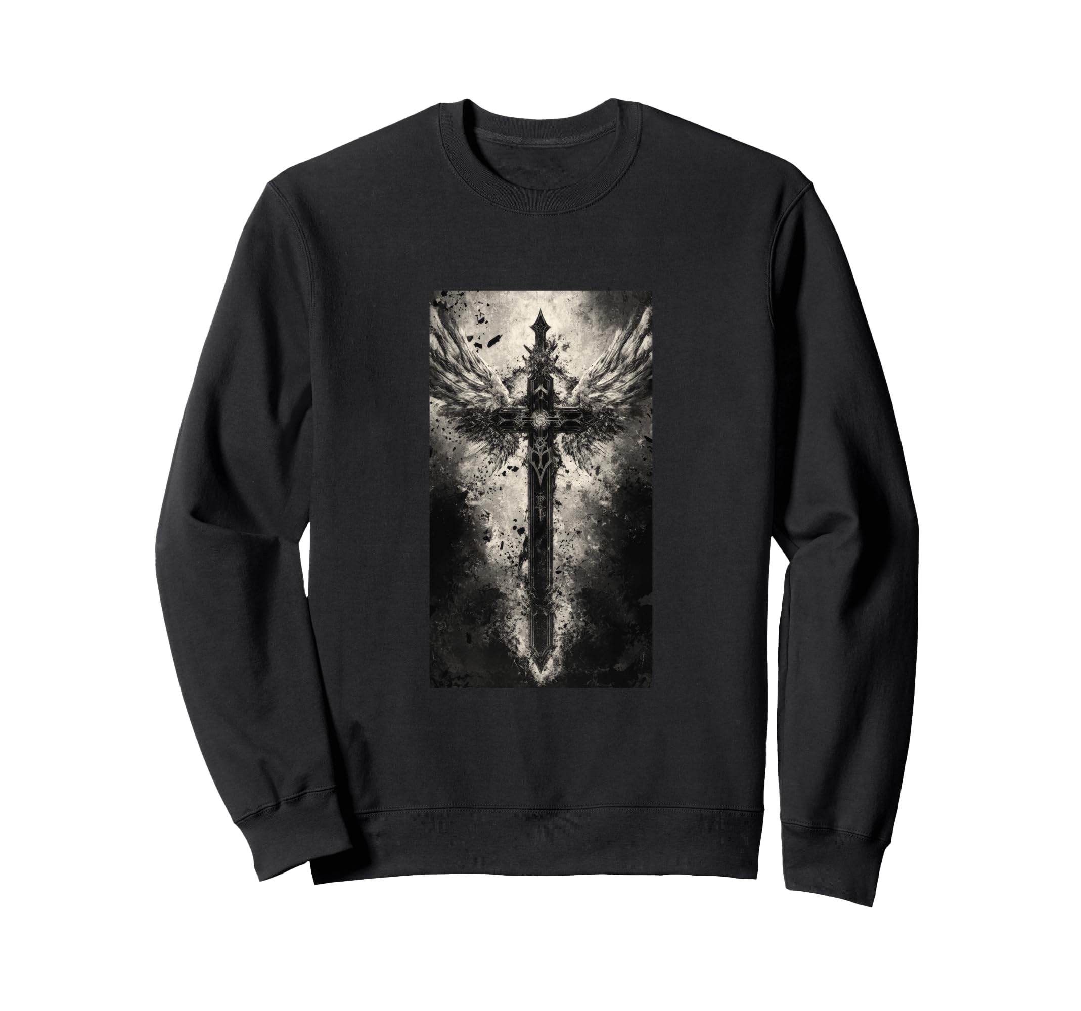 Gothic Cross Grunge Aesthetic Y2K Sweatshirt - Custom Art Print Men Women - T-Shirt, Sweatshirt, Hoodie