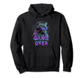 Game Over Scifi Space Cat Vaporwave Hoodie - Fun Novelty Design Unisex - T-Shirt, Sweatshirt, Hoodie