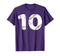 Number 10 Baseball Distressed Team T-Shirt - Custom Art Print Men Women - T-Shirt, Sweatshirt, Hoodie