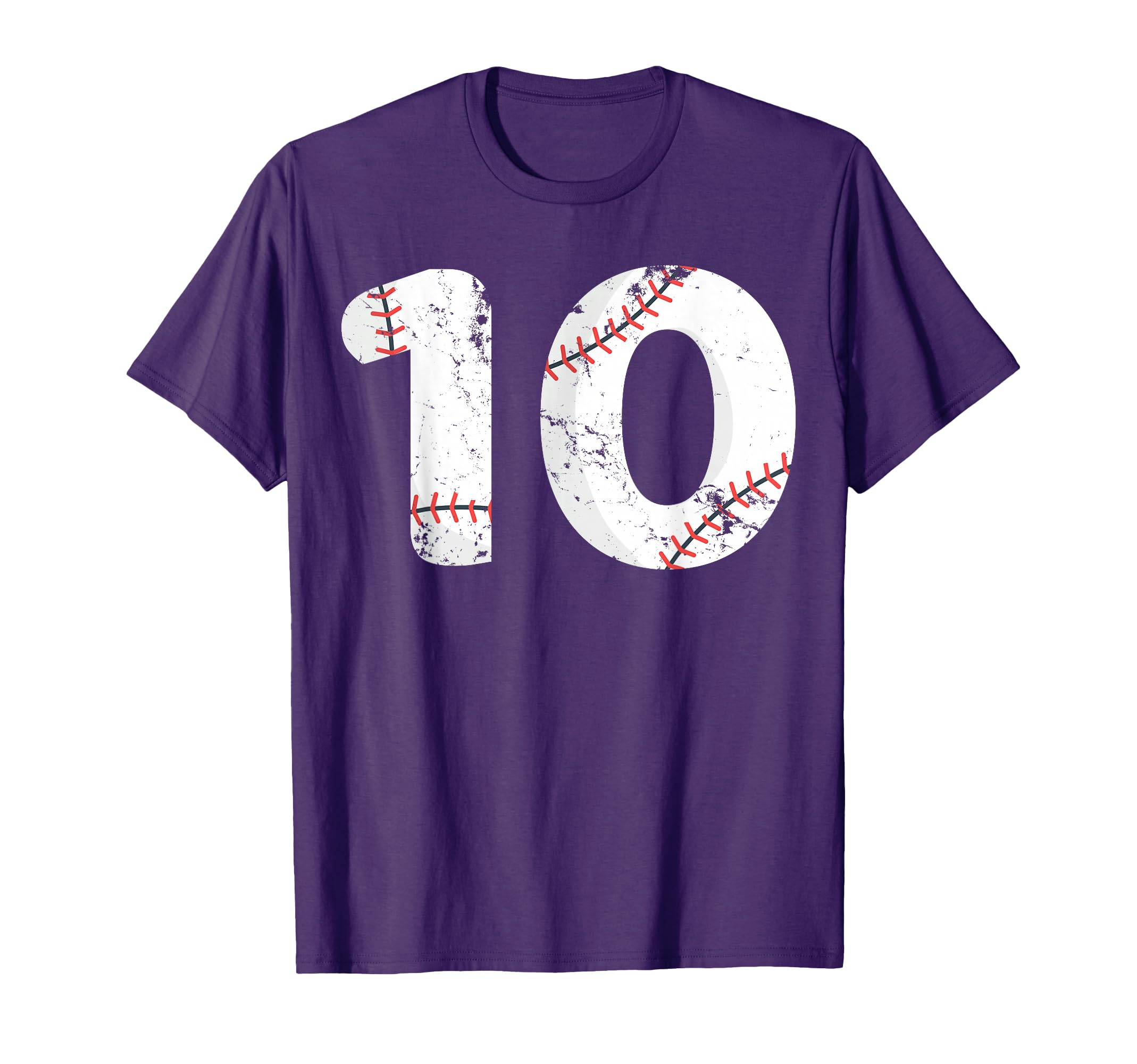 Number 10 Baseball Distressed Team T-Shirt - Custom Art Print Men Women - T-Shirt, Sweatshirt, Hoodie