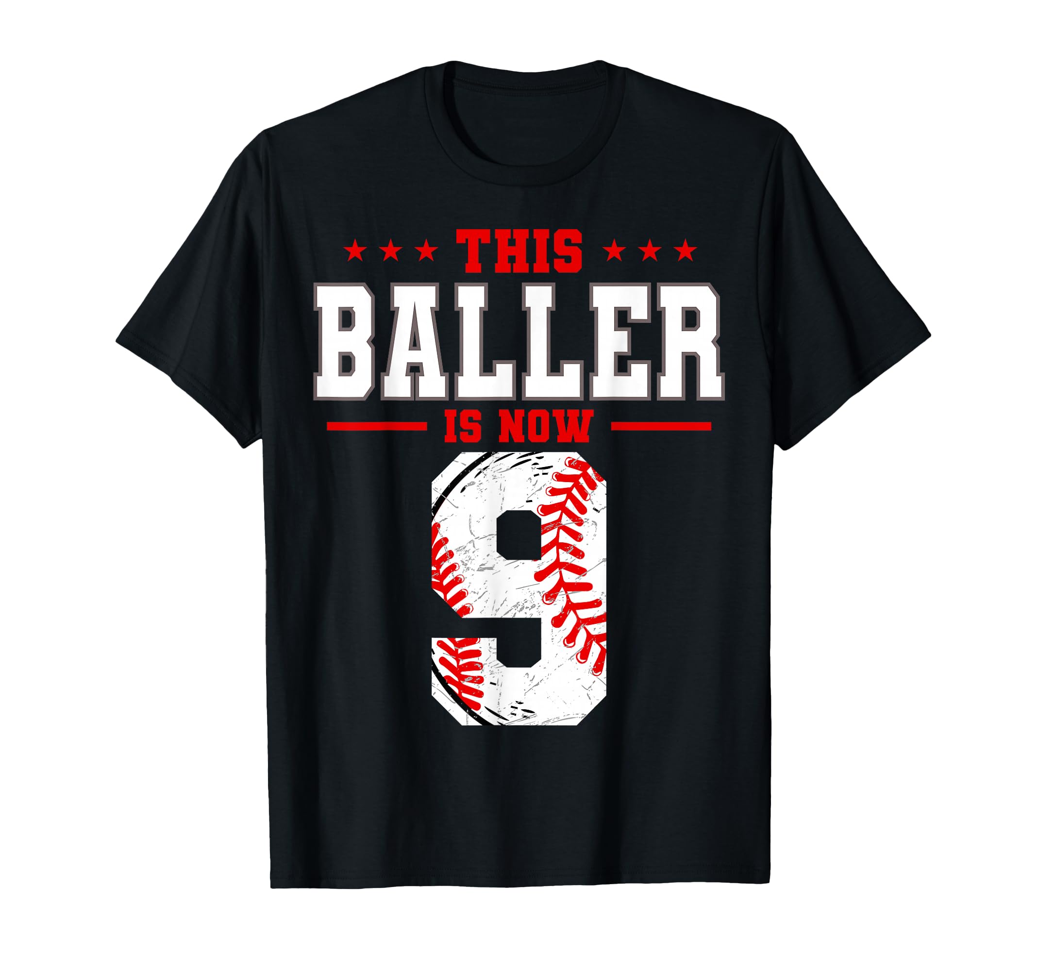 This Baller Is Now 9 Birthday Baseball T-Shirt - Aesthetic Graphic Unisex - T-Shirt, Sweatshirt, Hoodie