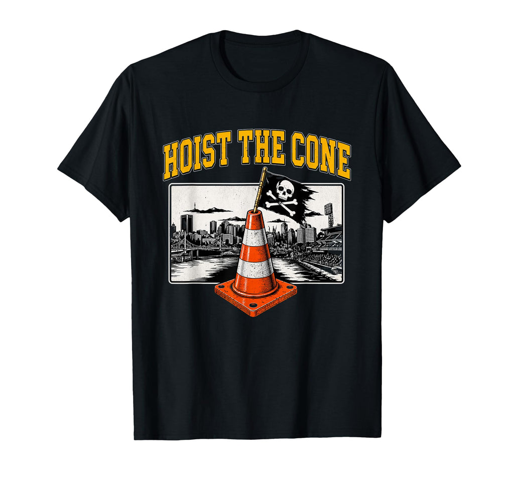 Hoist Cone Baseball Funny Pirate Flag T-Shirt - Novelty Apparel for Adults - T-Shirt, Sweatshirt, Hoodie