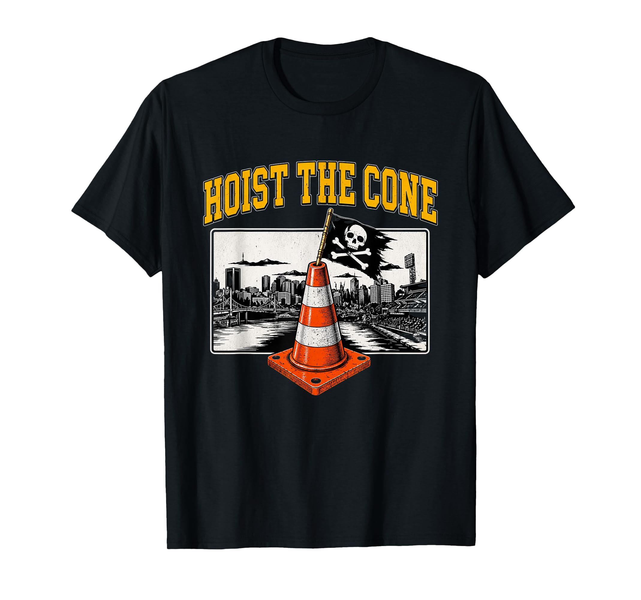 Hoist Cone Baseball Funny Pirate Flag T-Shirt - Novelty Apparel for Adults - T-Shirt, Sweatshirt, Hoodie