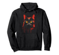 Cat Distressed Goth Cat 80 Hoodie - Novelty Apparel for Adults - T-Shirt, Sweatshirt, Hoodie