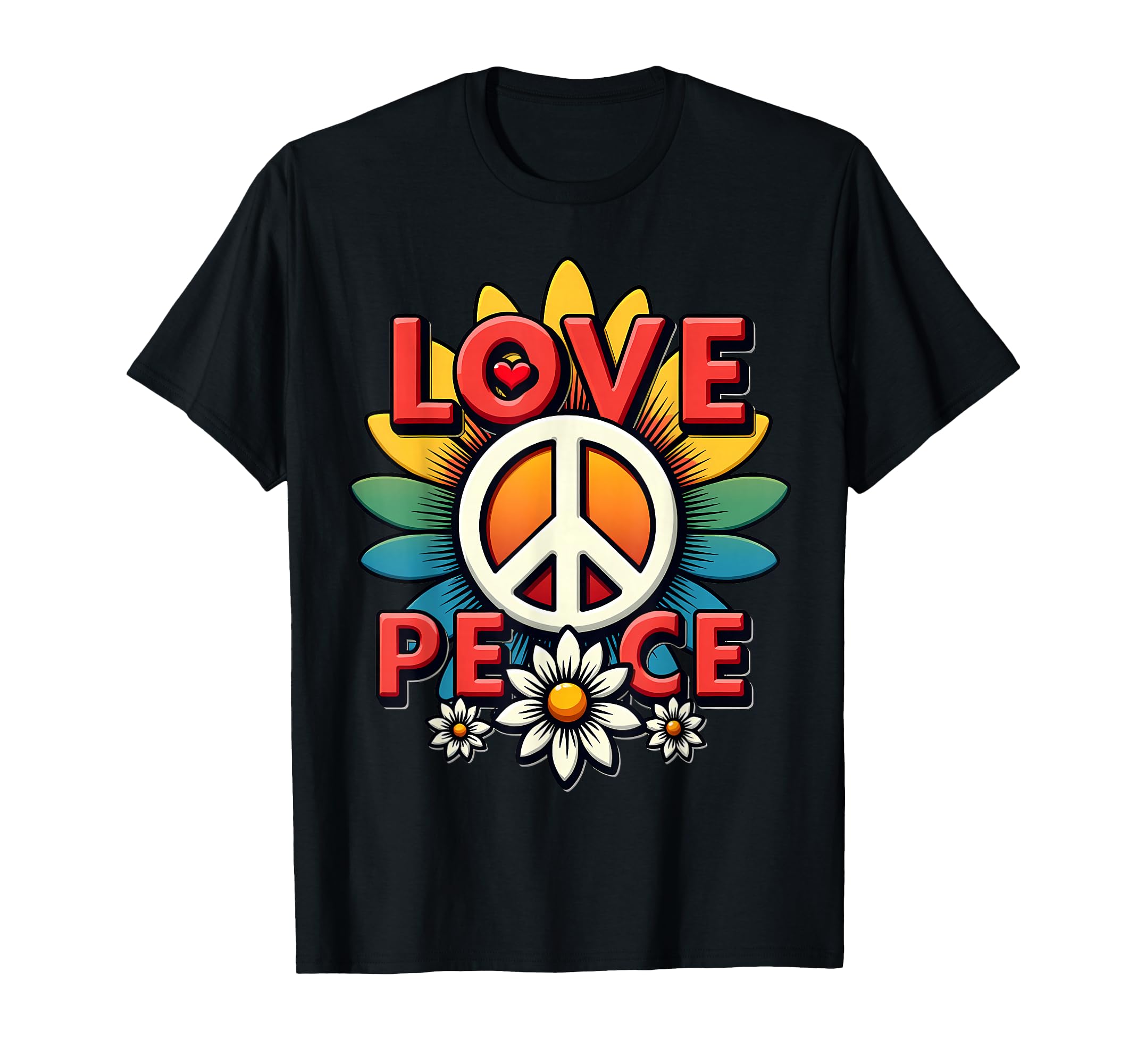 60S 70S Flower Power Groovy Love T-Shirt - Casual Everyday Wear Men Women - T-Shirt, Sweatshirt, Hoodie