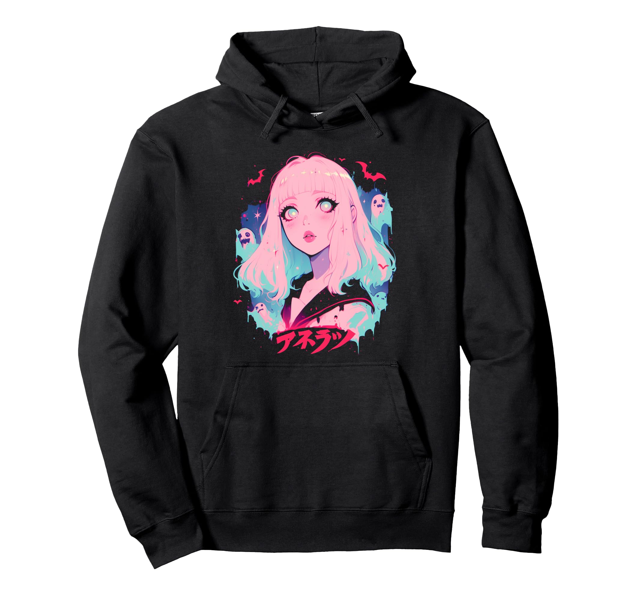 Goth Grunge Demon Anime Waifu Horror Alt Hoodie - Unique Graphic Men Women - T-Shirt, Sweatshirt, Hoodie