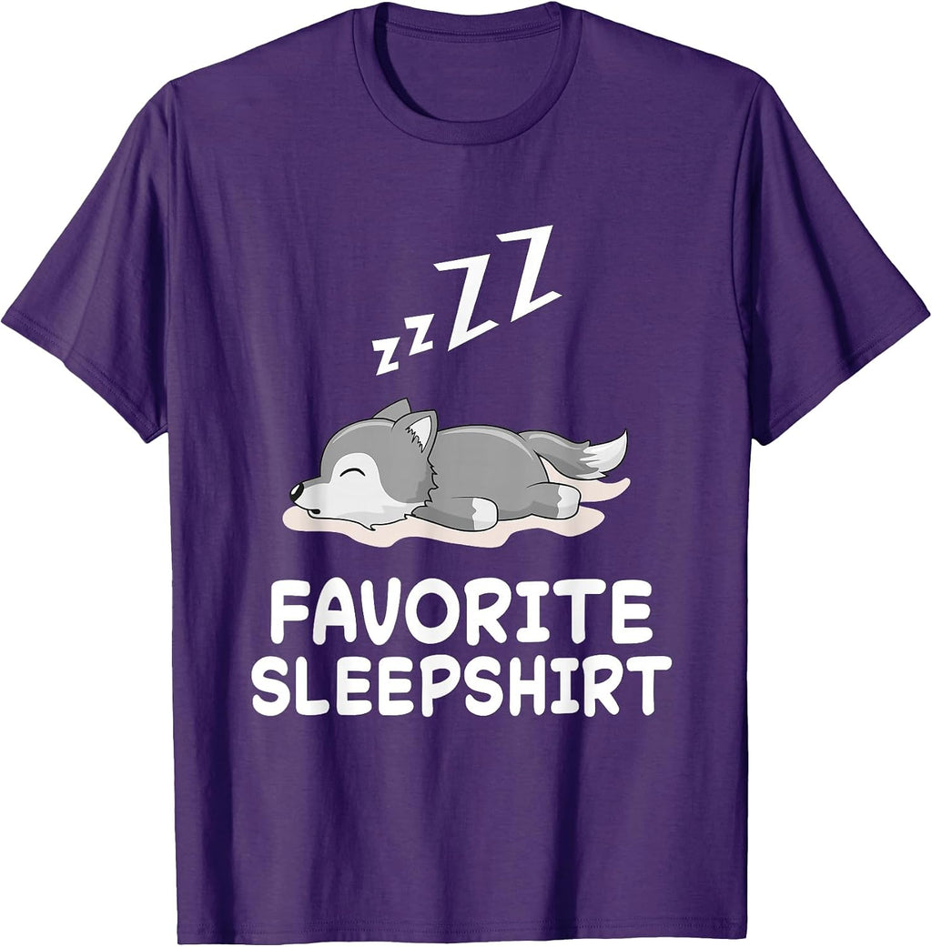 Lazy Sleeping Wolf Wolves Pajama Pajamas Designs - Adult & Kids T-Shirts, Sweatshirts & Hoodies apparel design preview 1