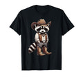 Raccoon Cowboy Hat Cowgirl Funny T-Shirt - Casual Everyday Wear for Adults - T-Shirt, Sweatshirt, Hoodie
