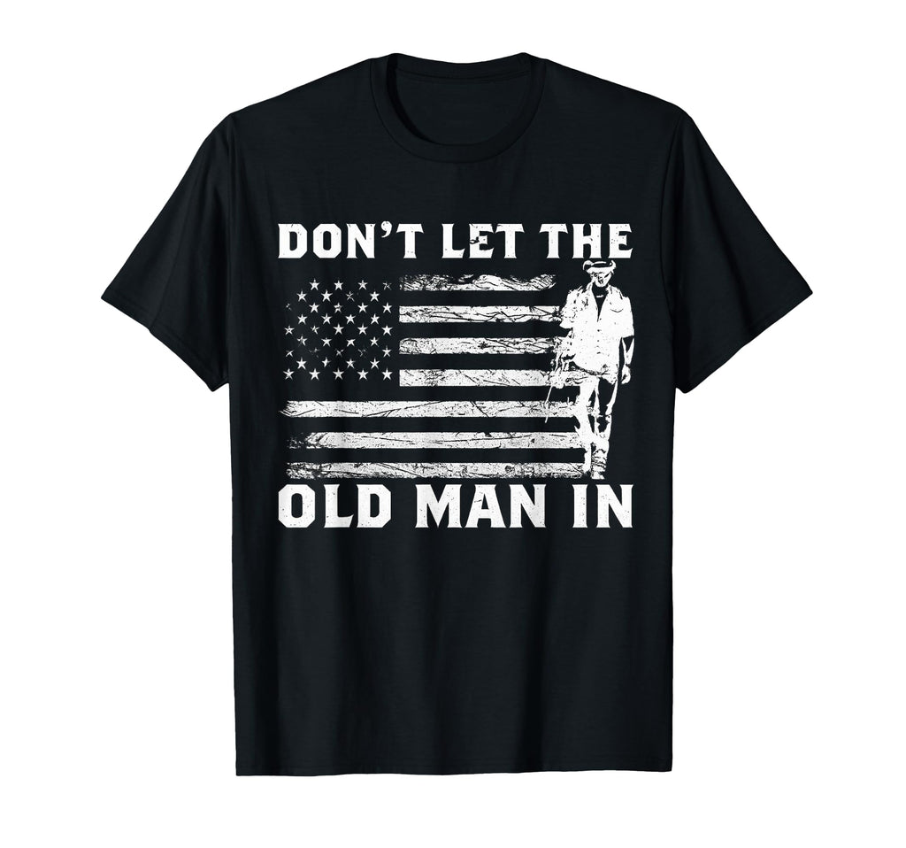 Dont Let Old Cowboy Us Flag T-Shirt - Novelty Apparel for Adults - T-Shirt, Sweatshirt, Hoodie