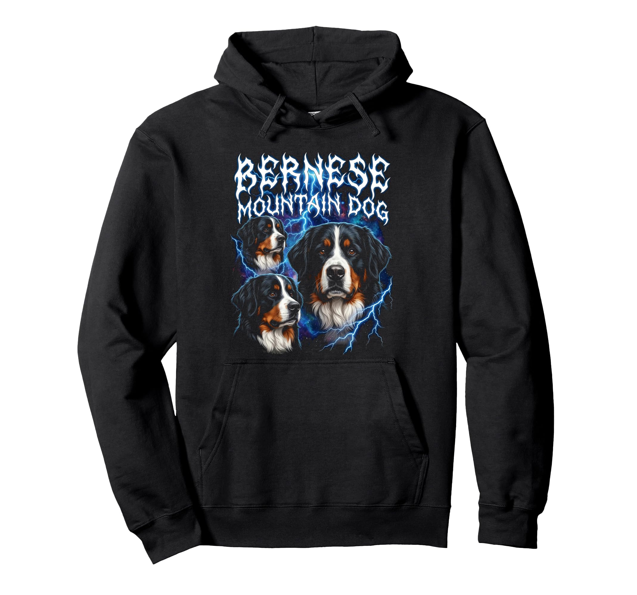 Bernese Mountain Dog 90S Heavy Metal Hoodie - Streetwear Style for Adults - T-Shirt, Sweatshirt, Hoodie