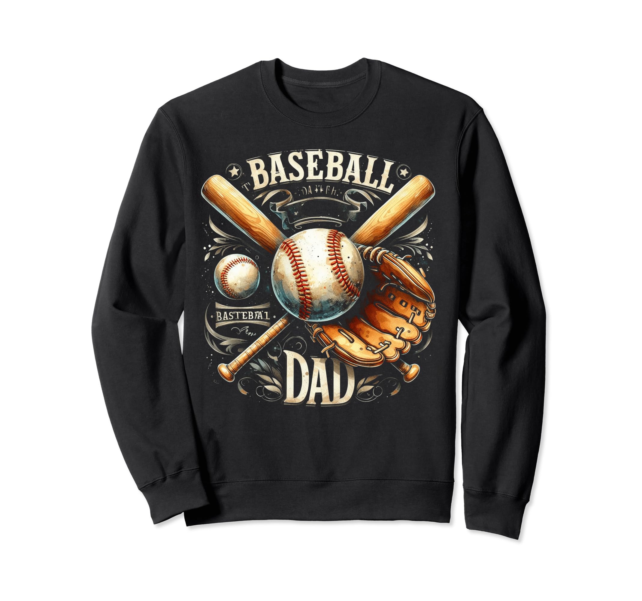 Baseball Dad Fathers Day Sweatshirt - Graphic Print Men Women - T-Shirt, Sweatshirt, Hoodie