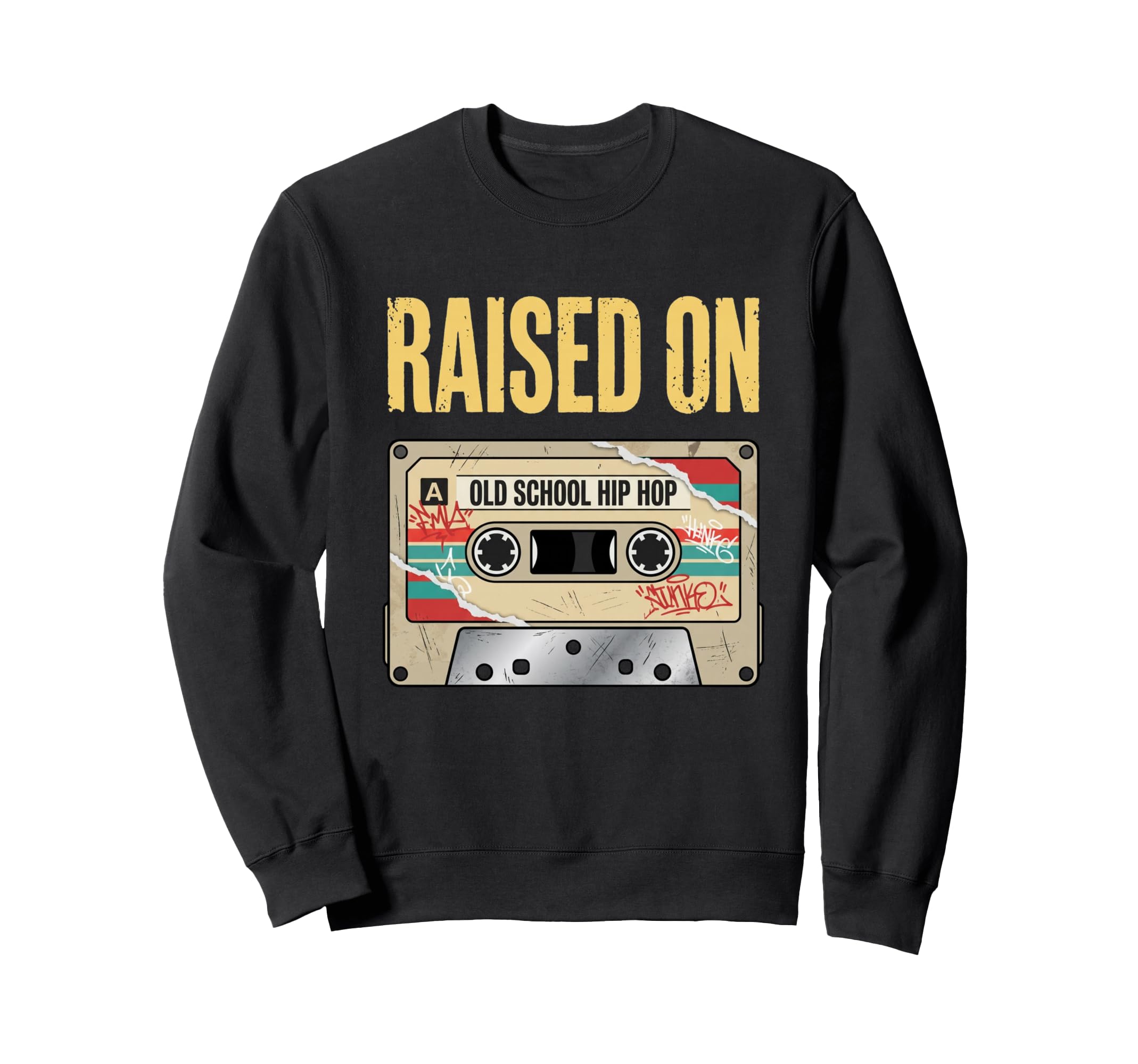 Raised Old School Hip Hop Sweatshirt - Casual Everyday Wear for Adults - T-Shirt, Sweatshirt, Hoodie