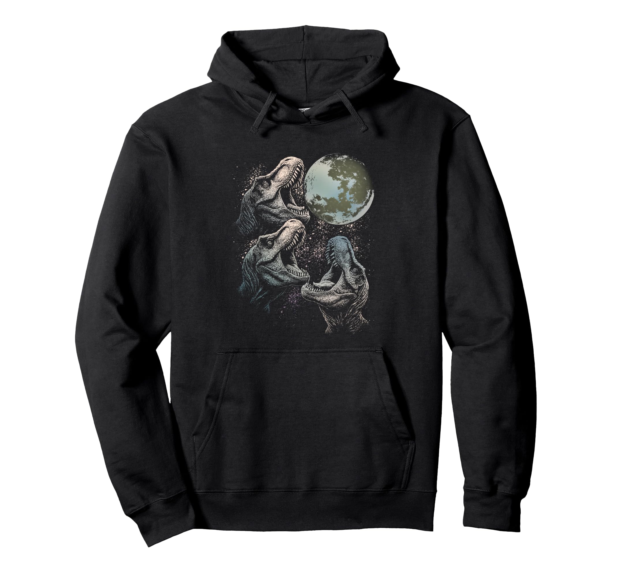 Three Velociraptor Dinosaur Howling To Hoodie - Trendy Graphic for Adults - T-Shirt, Sweatshirt, Hoodie