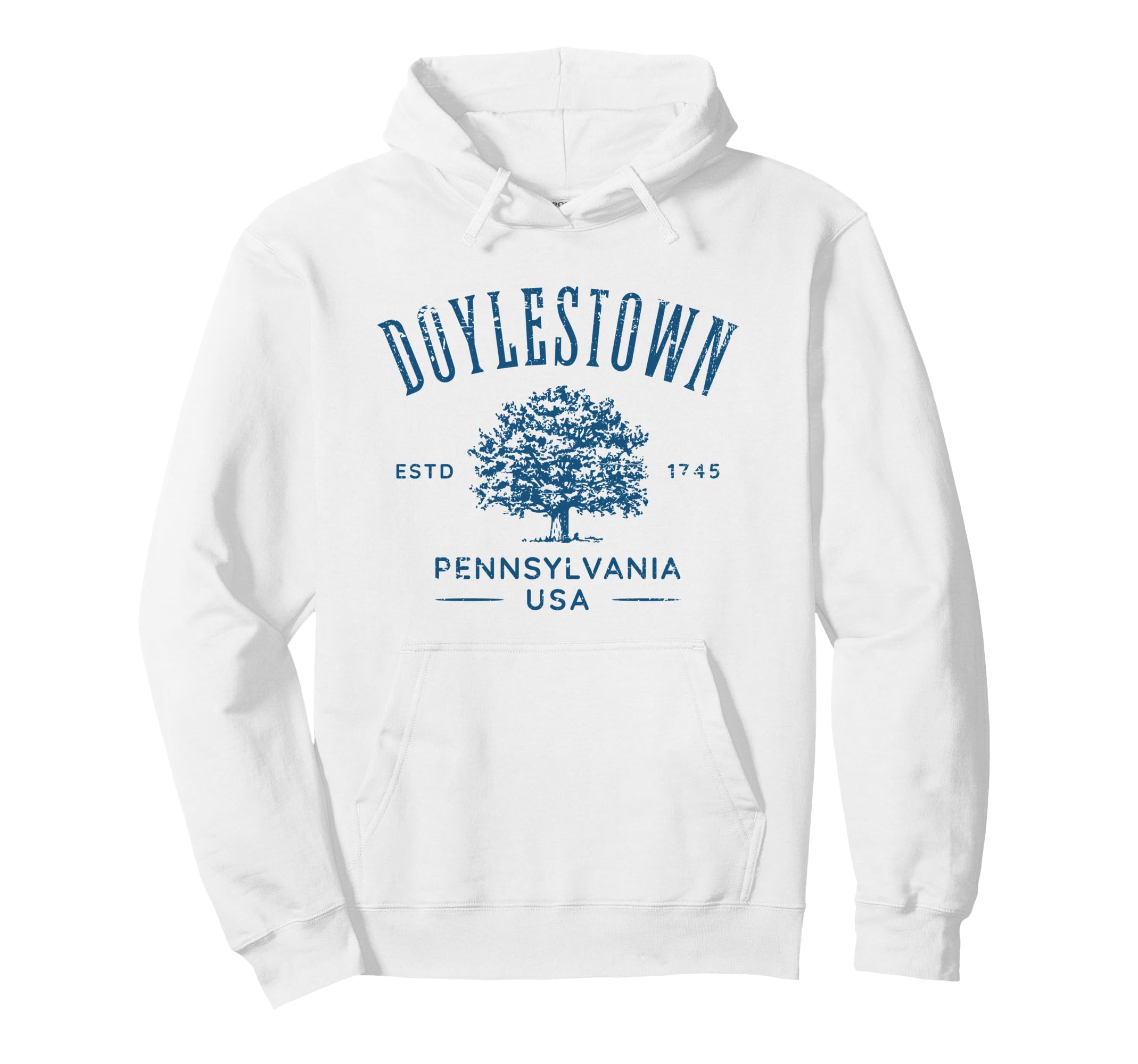 Doylestown Pa Distressed Souvenir Hoodie - Unique Graphic Unisex - T-Shirt, Sweatshirt, Hoodie