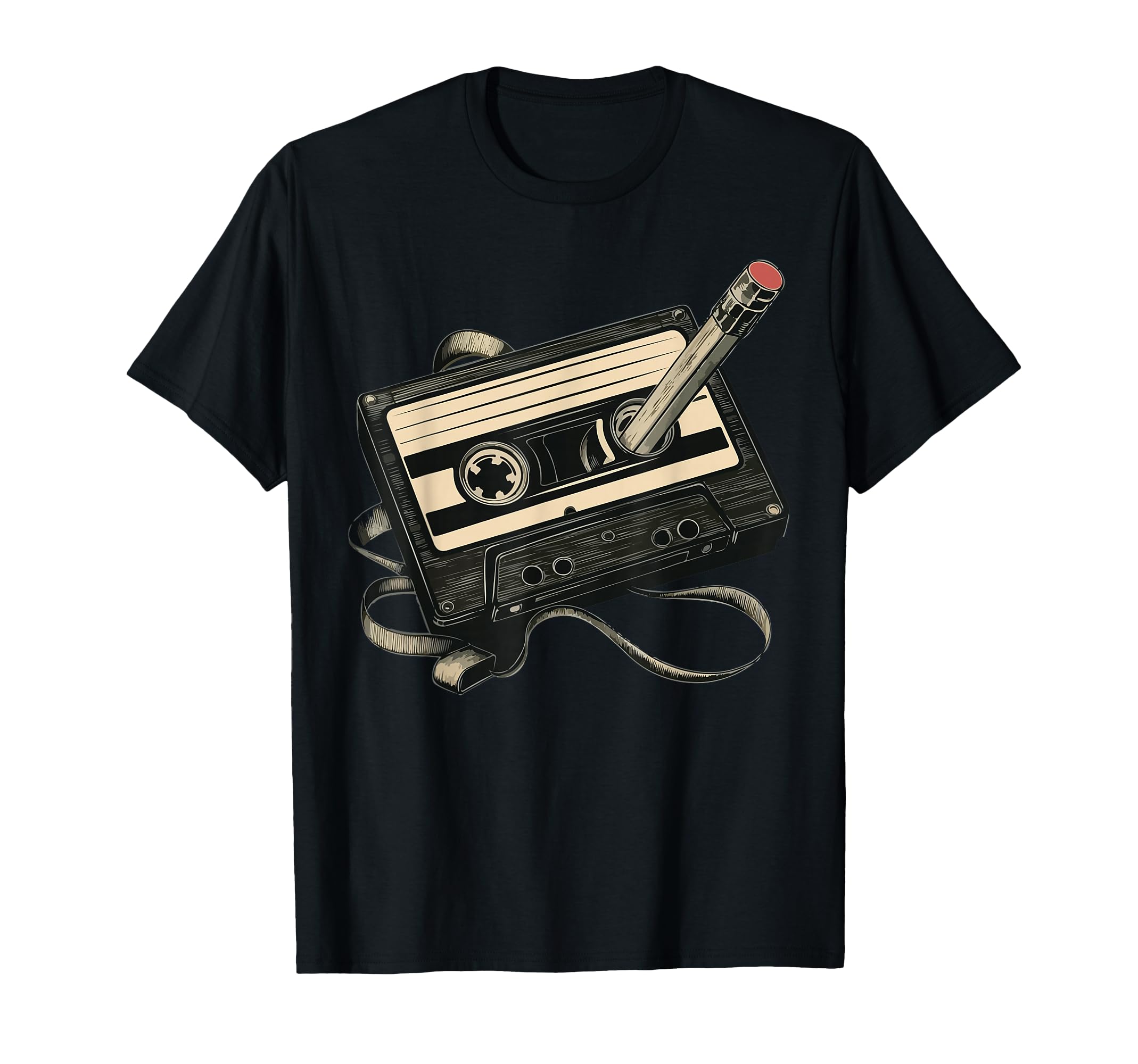 Cassette Tape Pencil Rewind T-Shirt - Casual Everyday Wear Men Women - T-Shirt, Sweatshirt, Hoodie