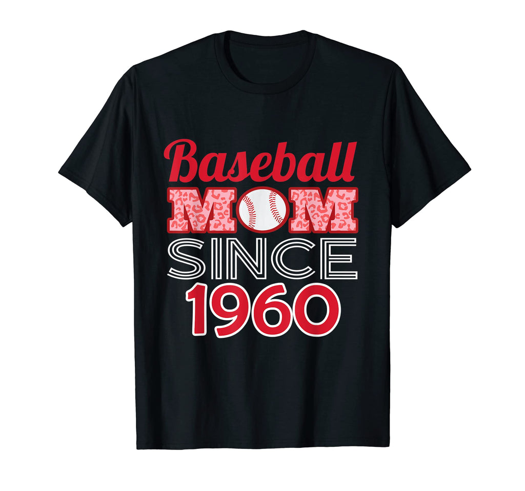 Baseball Mom Since 1960 T-Shirt - Trendy Graphic for Adults - T-Shirt, Sweatshirt, Hoodie