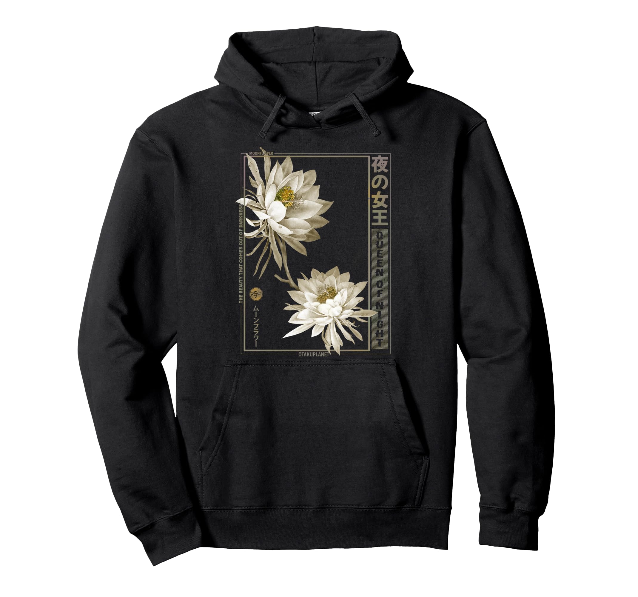 Anime Moon Flower Japan Soft Grunge Hoodie - Fun Novelty Design Men Women - T-Shirt, Sweatshirt, Hoodie