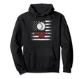 Baseball Dad Usa American Flag Fathers Hoodie - Minimalist Print Men Women - T-Shirt, Sweatshirt, Hoodie