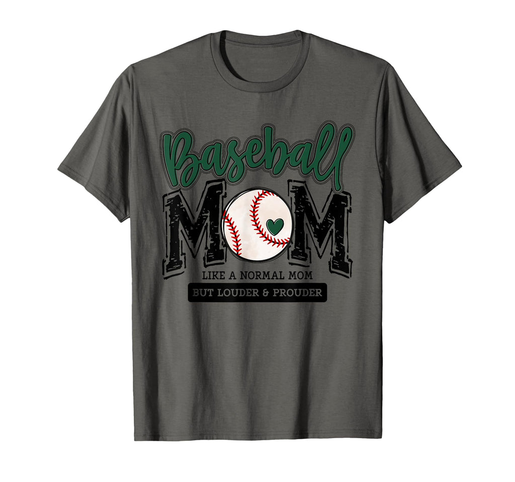 Baseball Mom Green Varsity Baseball T-Shirt - Minimalist Print Men Women - T-Shirt, Sweatshirt, Hoodie