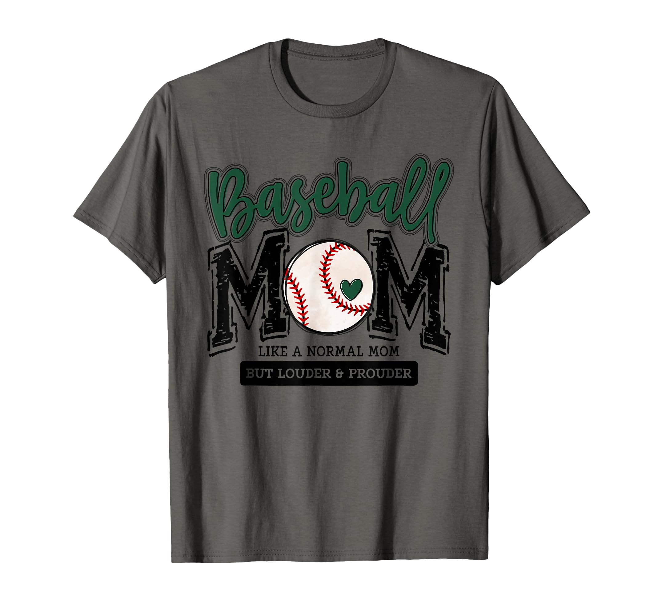 Baseball Mom Green Varsity Baseball T-Shirt - Minimalist Print Men Women - T-Shirt, Sweatshirt, Hoodie