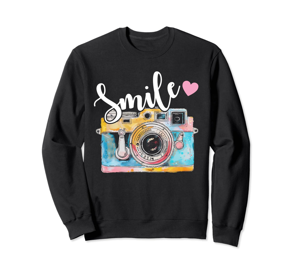 Photographer Smile Camera Funny Sweatshirt - Minimalist Print Men Women - T-Shirt, Sweatshirt, Hoodie