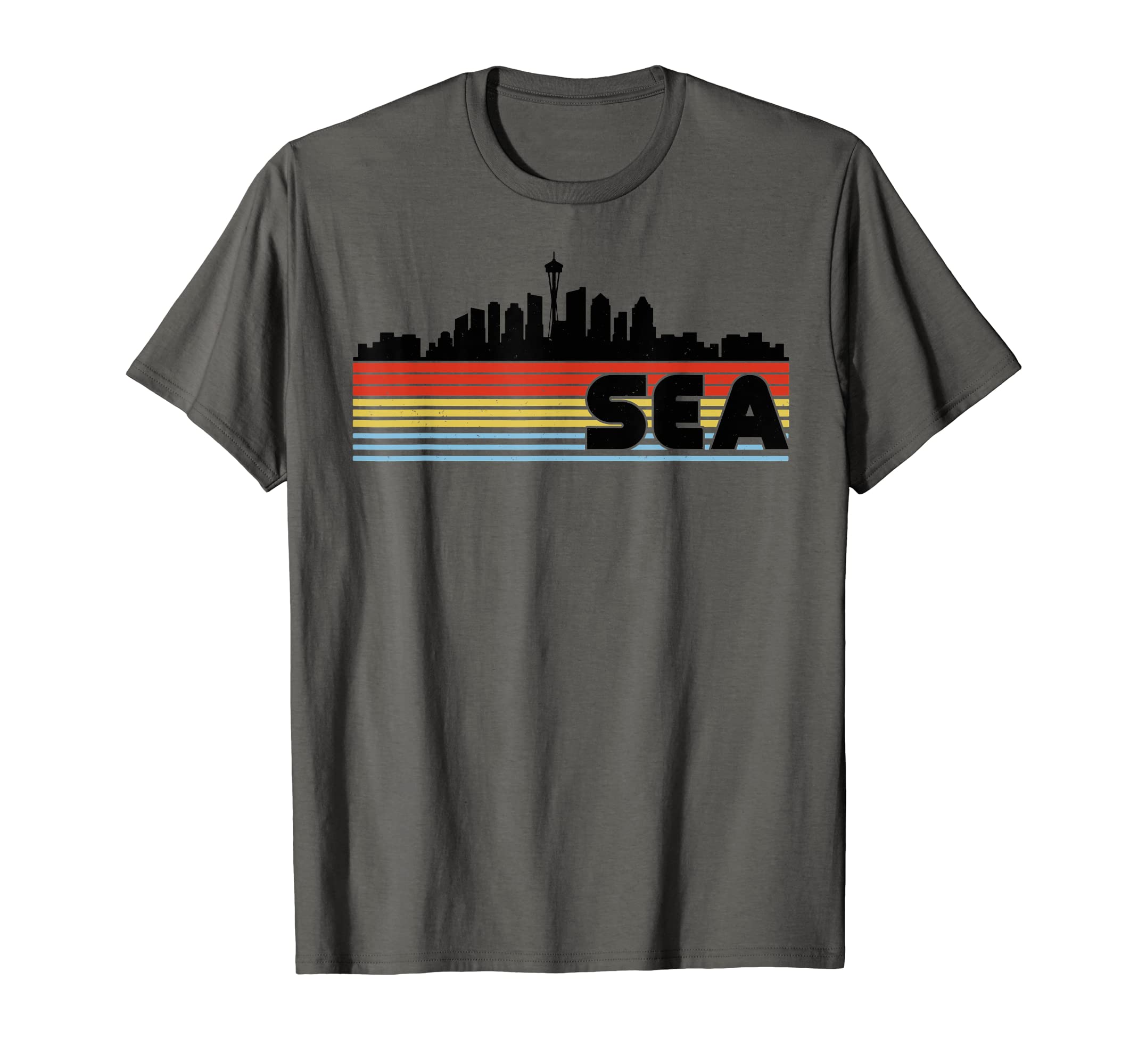 Sea Seattle Rainbow Striped City T-Shirt - Trendy Graphic Men Women - T-Shirt, Sweatshirt, Hoodie