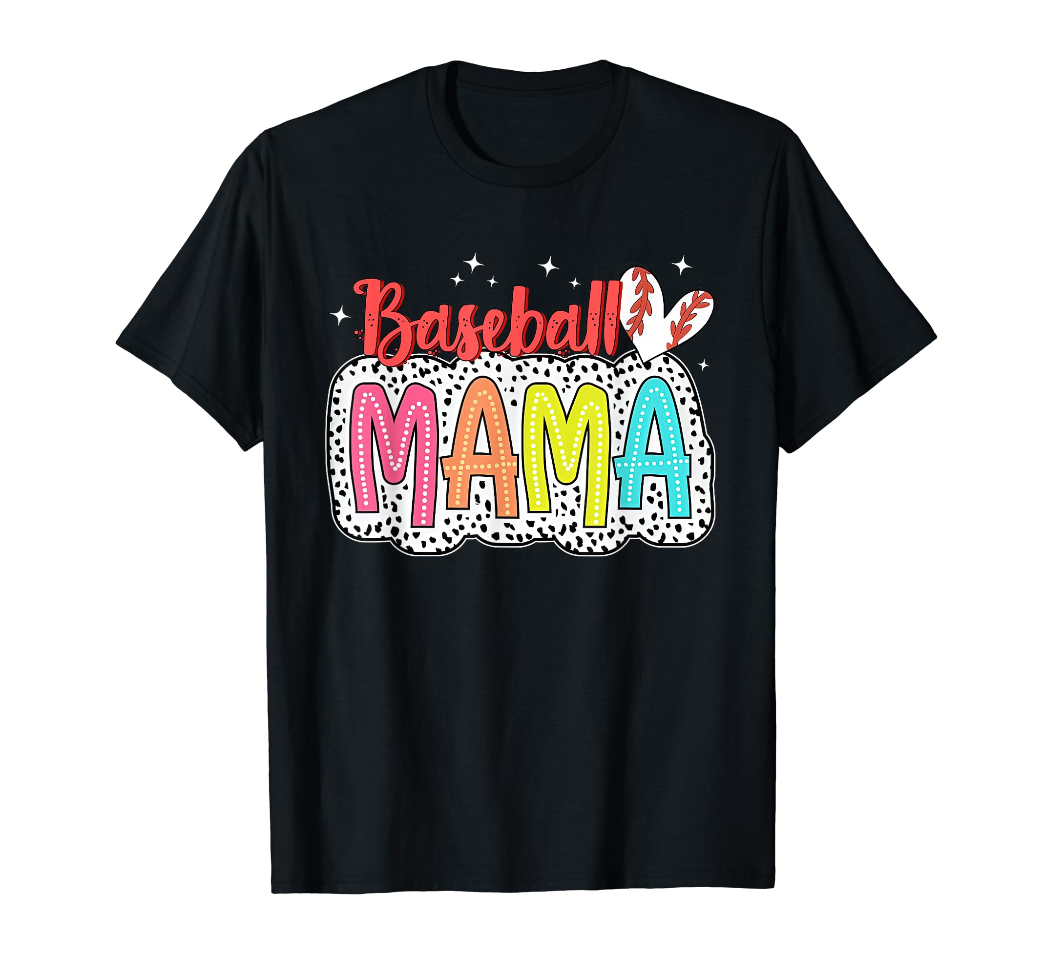 Baseball Mama Dalmatian Dots Sport Mom T-Shirt - Graphic Print for Adults - T-Shirt, Sweatshirt, Hoodie