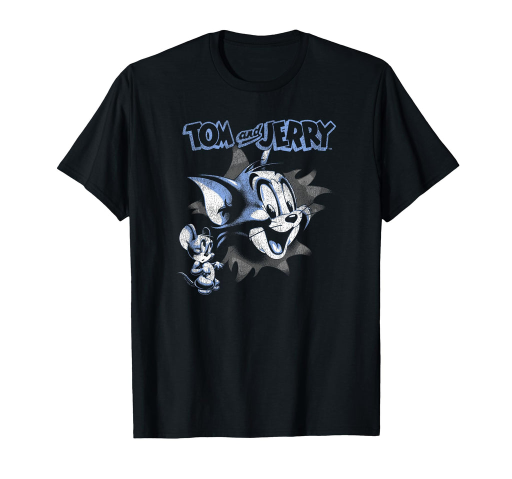 Tom And Jerry Pop Out Distressed T-Shirt - Custom Art Print for Adults - T-Shirt, Sweatshirt, Hoodie