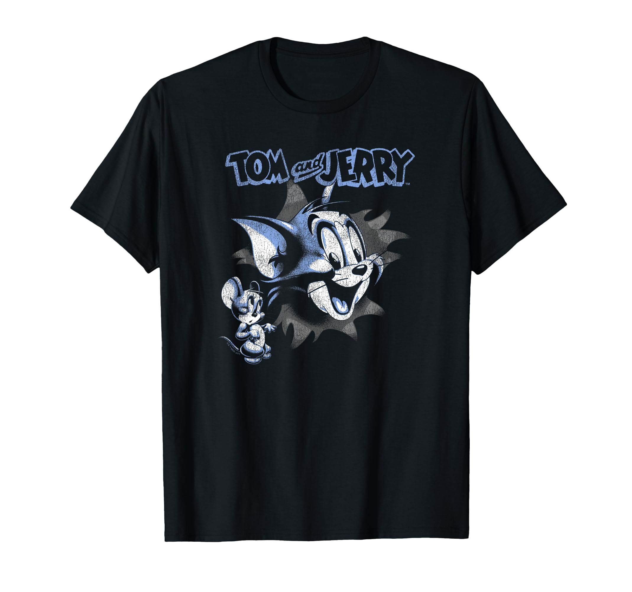 Tom And Jerry Pop Out Distressed T-Shirt - Custom Art Print for Adults - T-Shirt, Sweatshirt, Hoodie