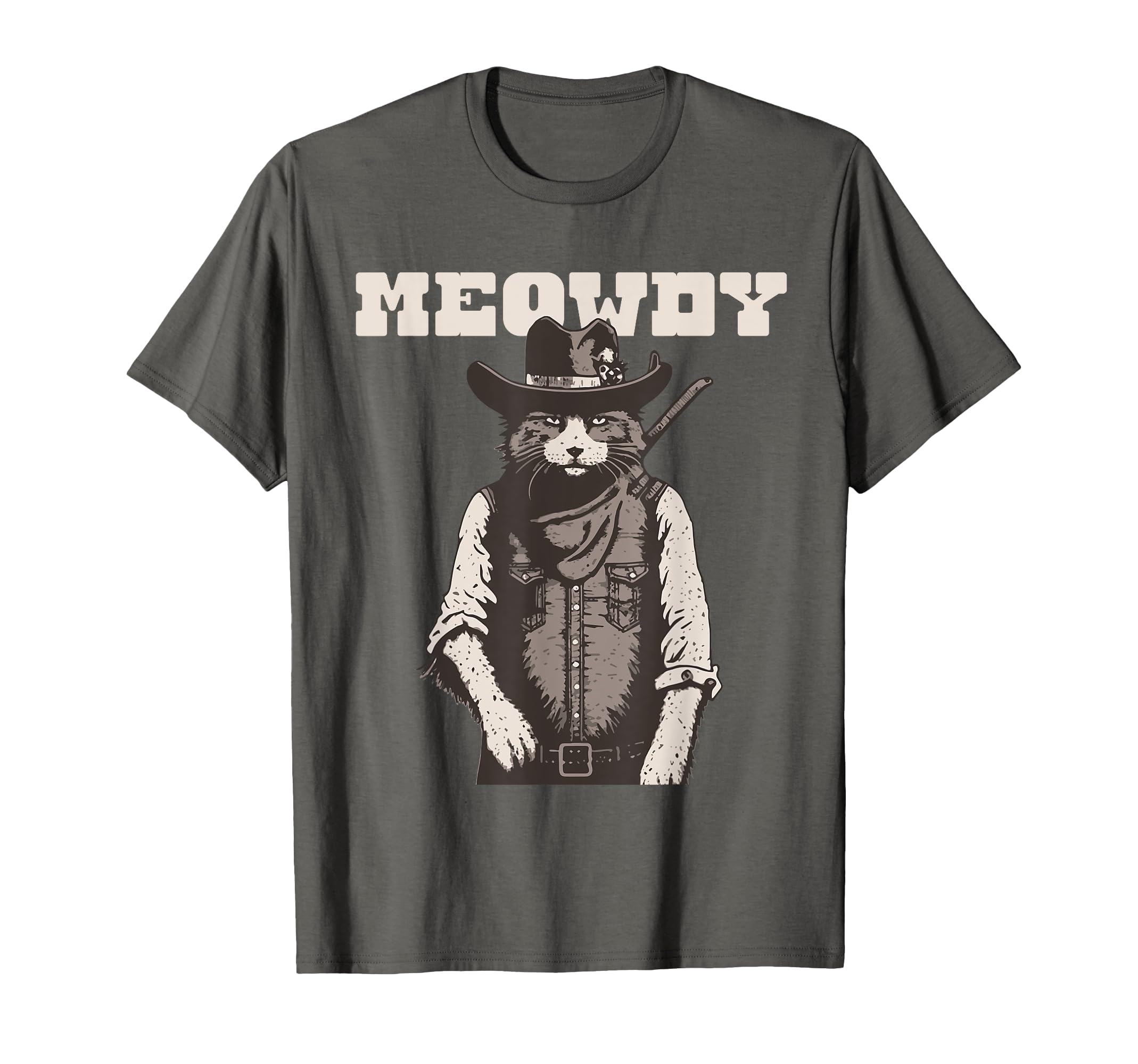 Meowdy Outlaw Funny Country Music T-Shirt - Casual Everyday Wear Unisex - T-Shirt, Sweatshirt, Hoodie