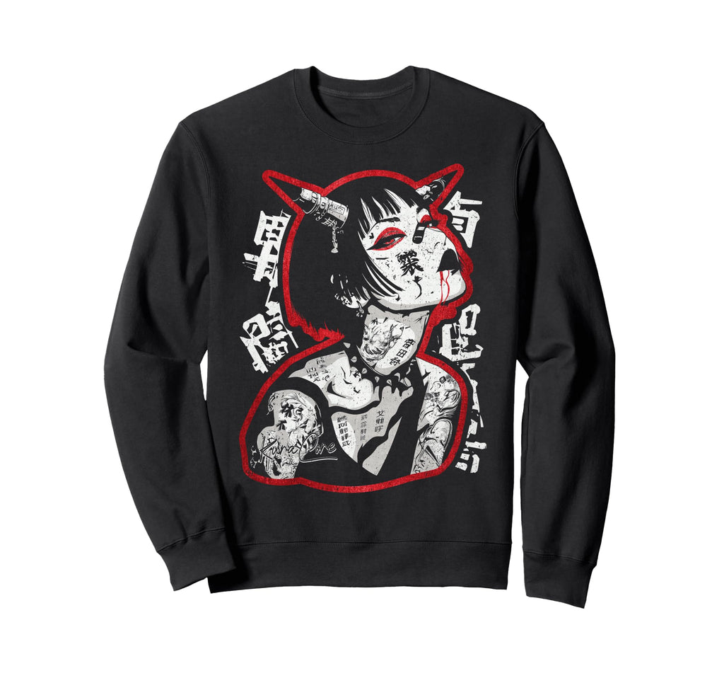 Japanese Streetwear Cyberpunk Y2K Sweatshirt - Streetwear Style Men Women - T-Shirt, Sweatshirt, Hoodie