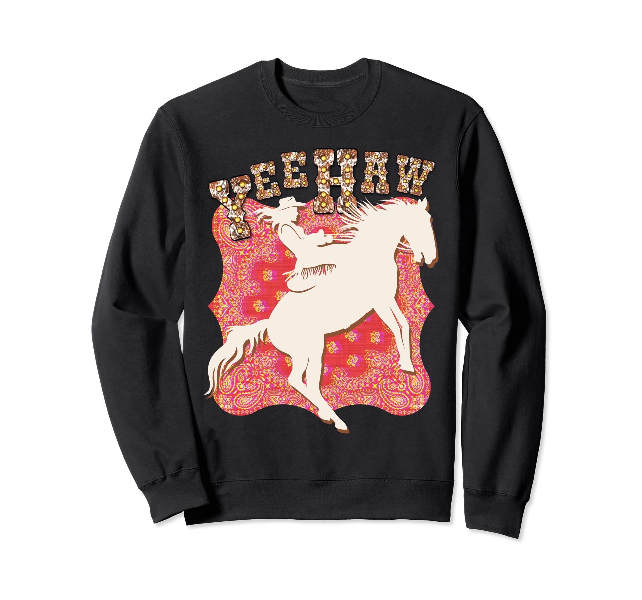 Western Yeehaw Howdy Cowgirl Sweatshirt - Custom Art Print Men Women - T-Shirt, Sweatshirt, Hoodie