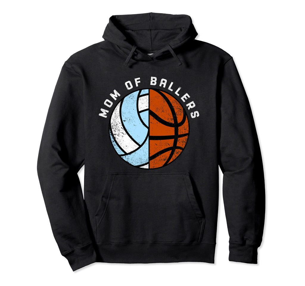 Mom Ballers Funny Volleyball Hoodie - Fun Novelty Design for Adults - T-Shirt, Sweatshirt, Hoodie
