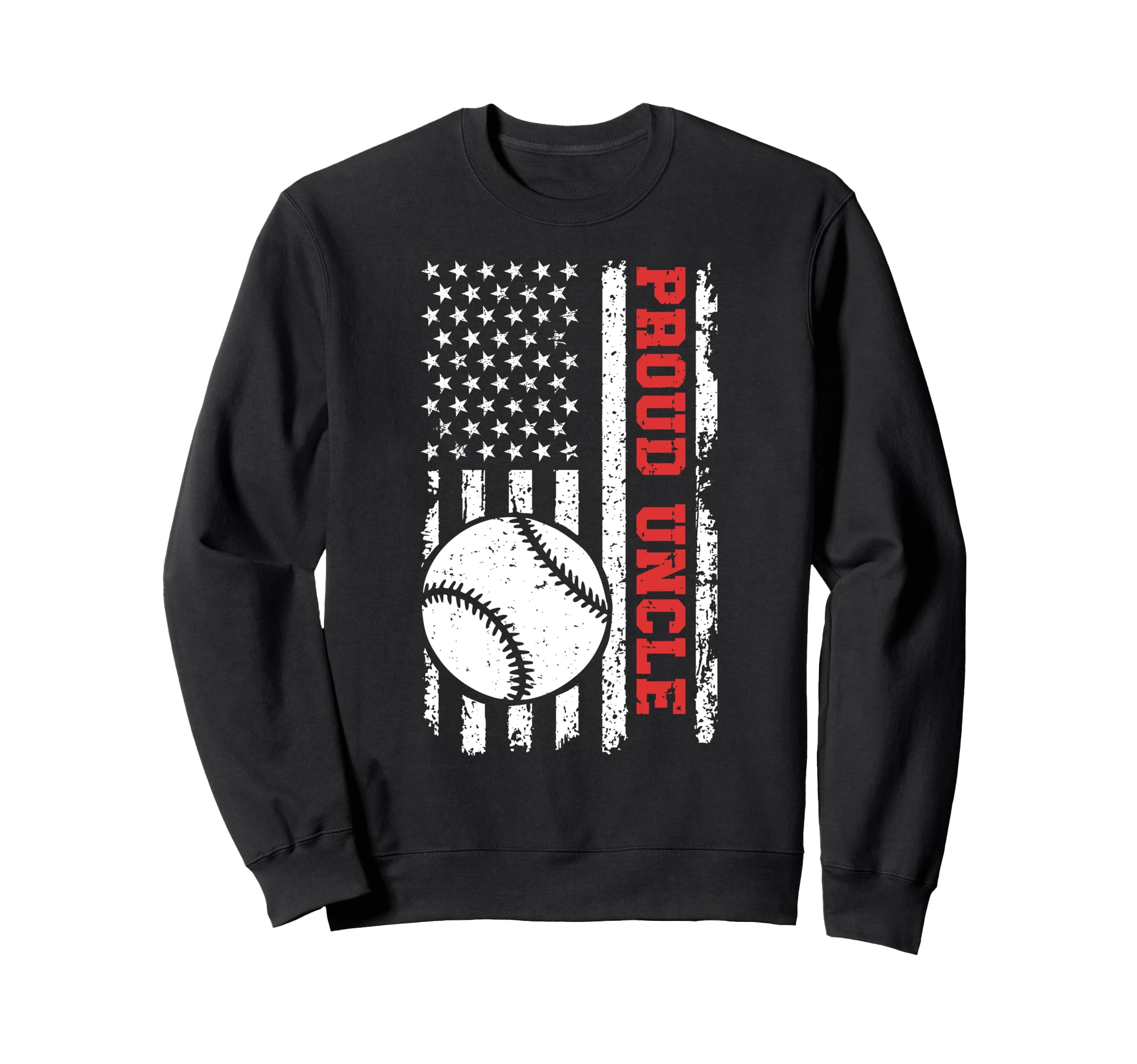 Proud Uncle Baseball Player Us Flag Sweatshirt - Graphic Print Men Women - T-Shirt, Sweatshirt, Hoodie