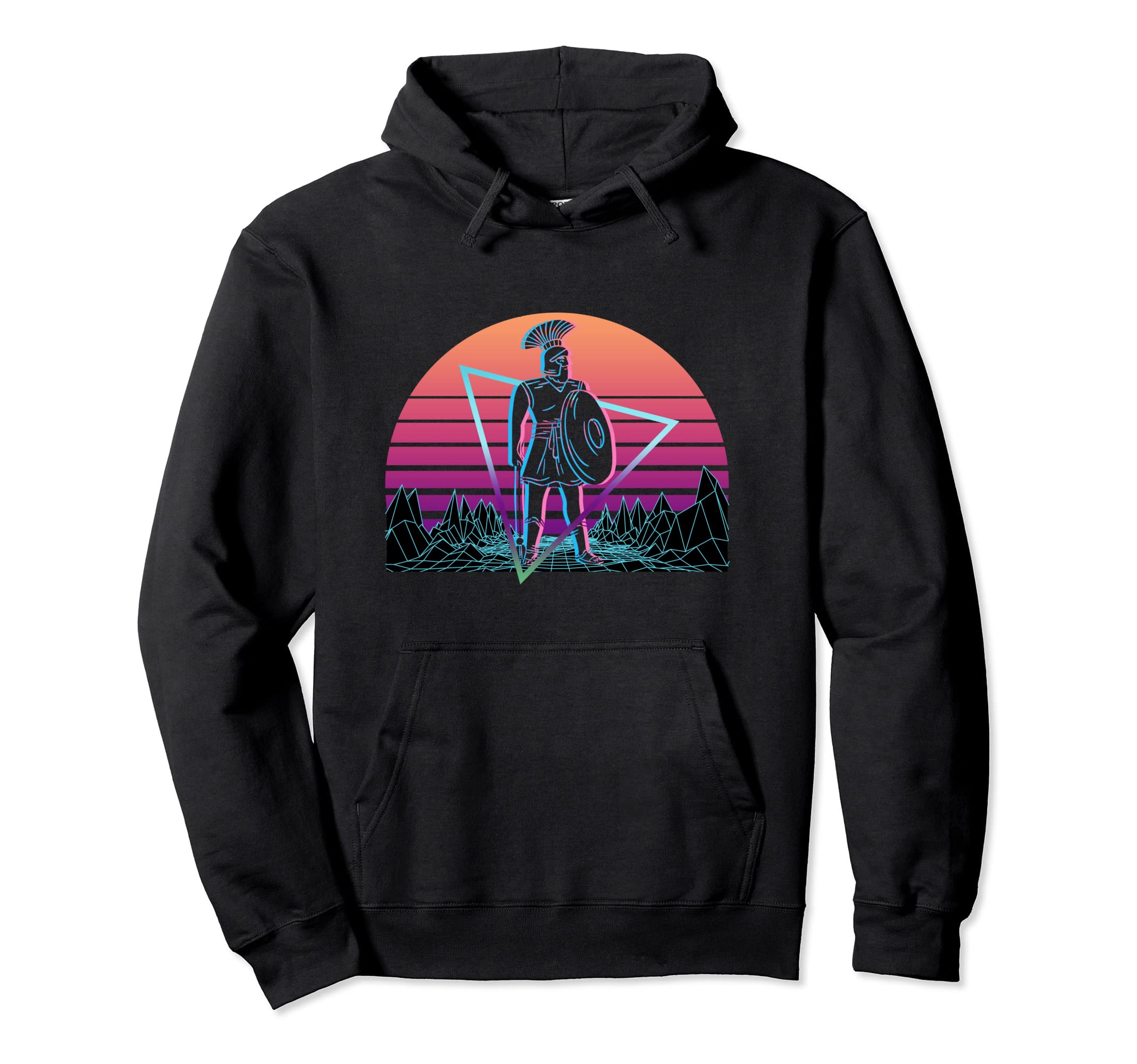 Ares Greek God War Vaporwave Aesthetic Hoodie - Custom Art Print Unisex - T-Shirt, Sweatshirt, Hoodie