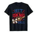 Hit Dang Ball Funny Baseball Mom Bow T-Shirt - Custom Art Print Men Women - T-Shirt, Sweatshirt, Hoodie