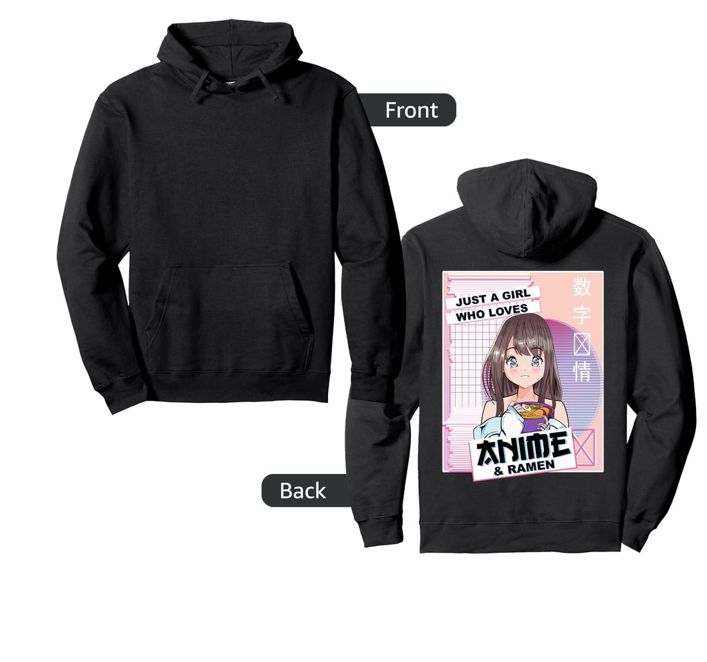 Kawaii Japanese Anime Ramen Vaporwave Hoodie - Custom Art Print for Adults - T-Shirt, Sweatshirt, Hoodie