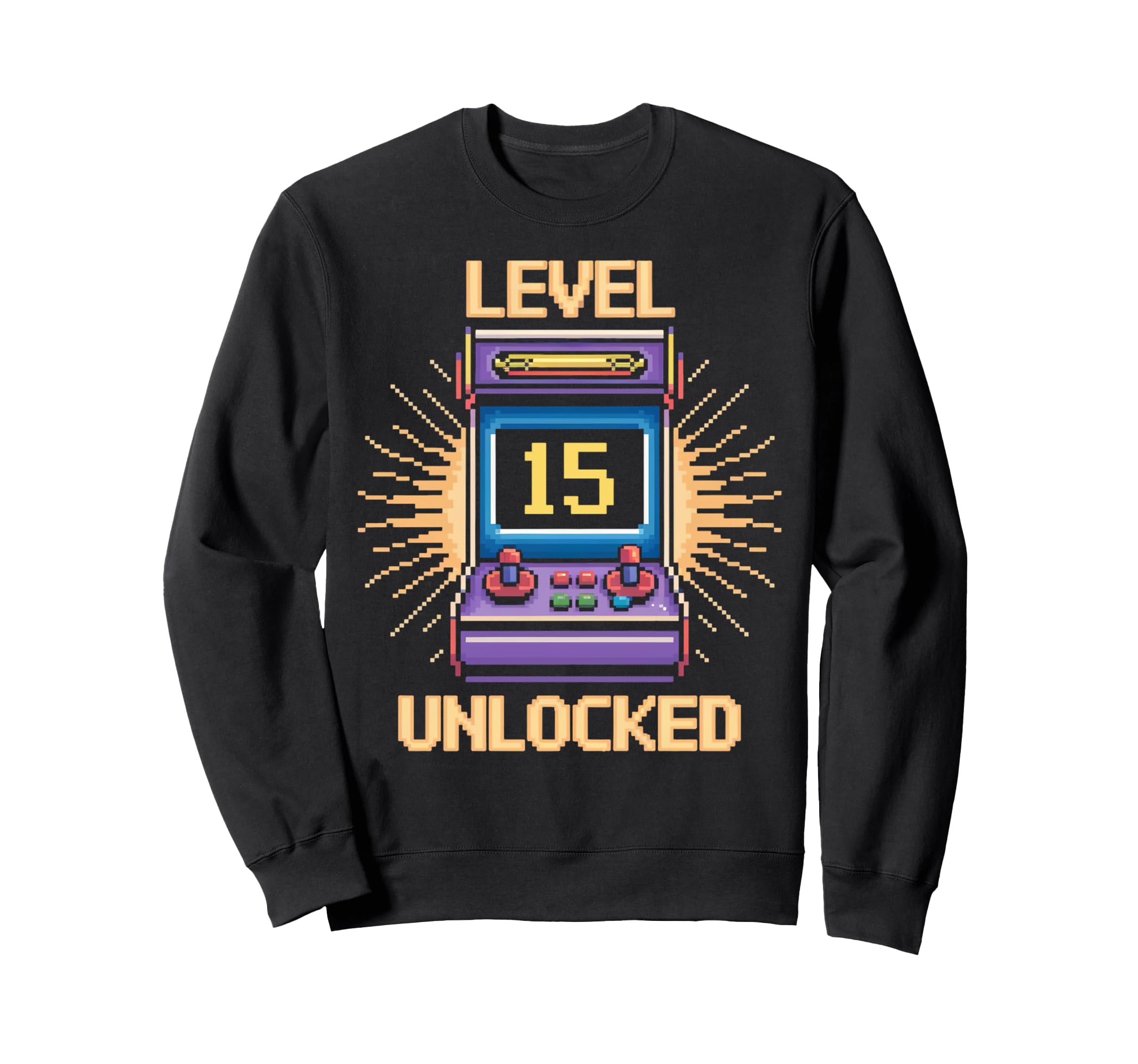 Level 15 Unlock Birthday Gamer 15 Sweatshirt - Casual Everyday Wear Unisex - T-Shirt, Sweatshirt, Hoodie
