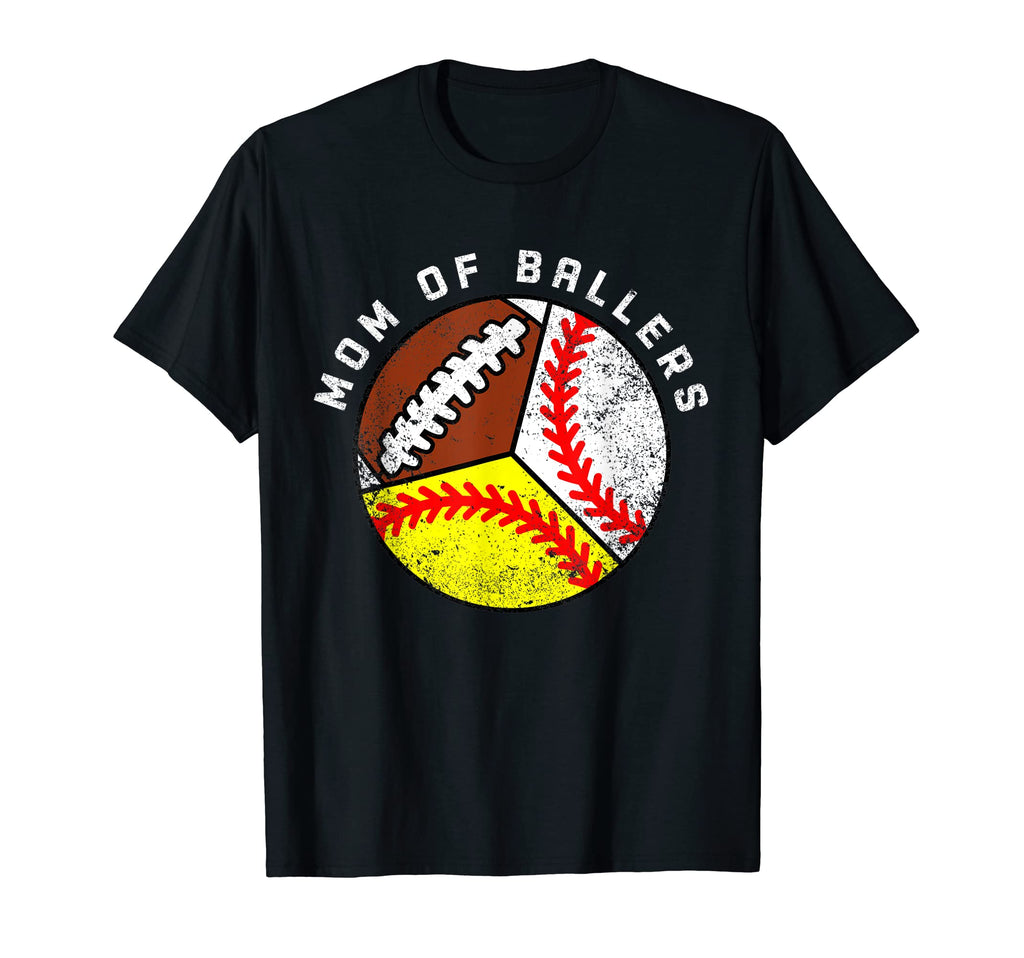 Mom Ballers Funny Baseball Softball T-Shirt - Novelty Apparel for Adults - T-Shirt, Sweatshirt, Hoodie