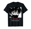 Anti Social Anime Aesthetic Vaporwave T-Shirt - Minimalist Print Men Women - T-Shirt, Sweatshirt, Hoodie