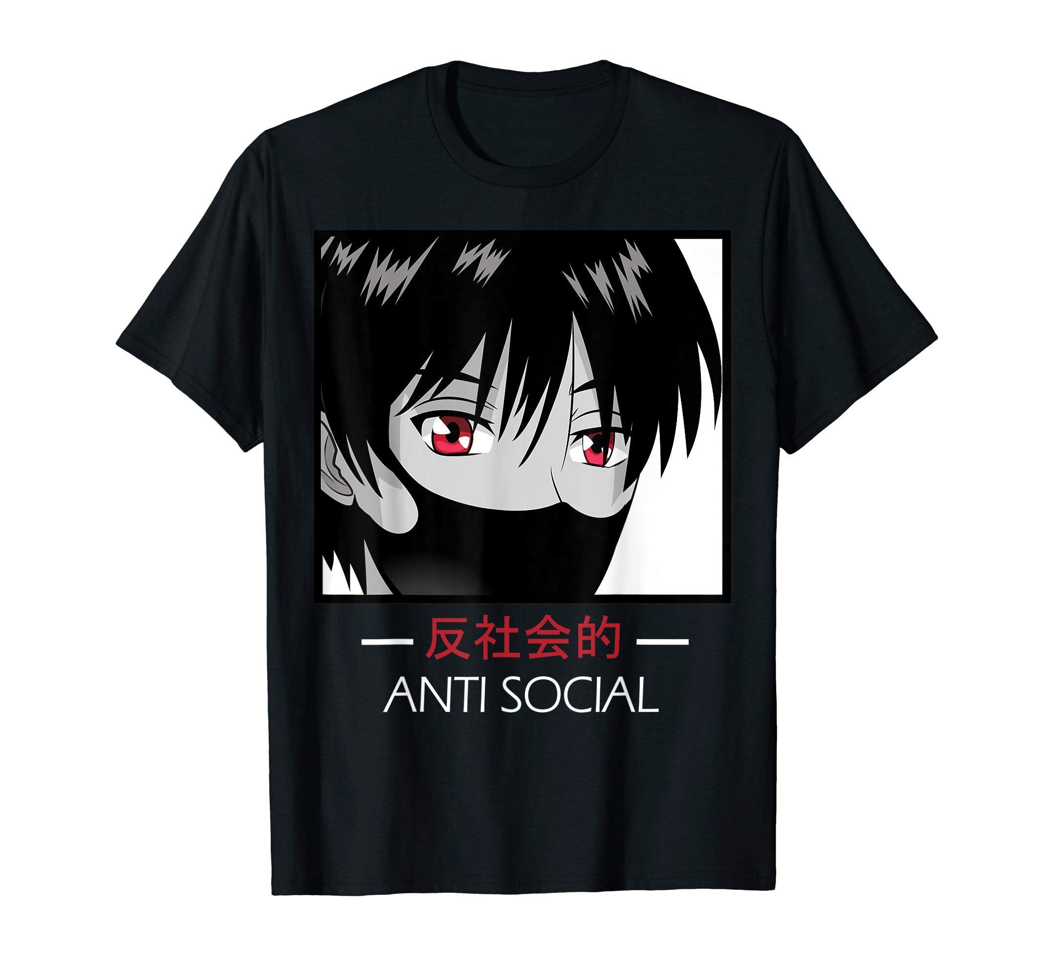 Anti Social Anime Aesthetic Vaporwave T-Shirt - Minimalist Print Men Women - T-Shirt, Sweatshirt, Hoodie