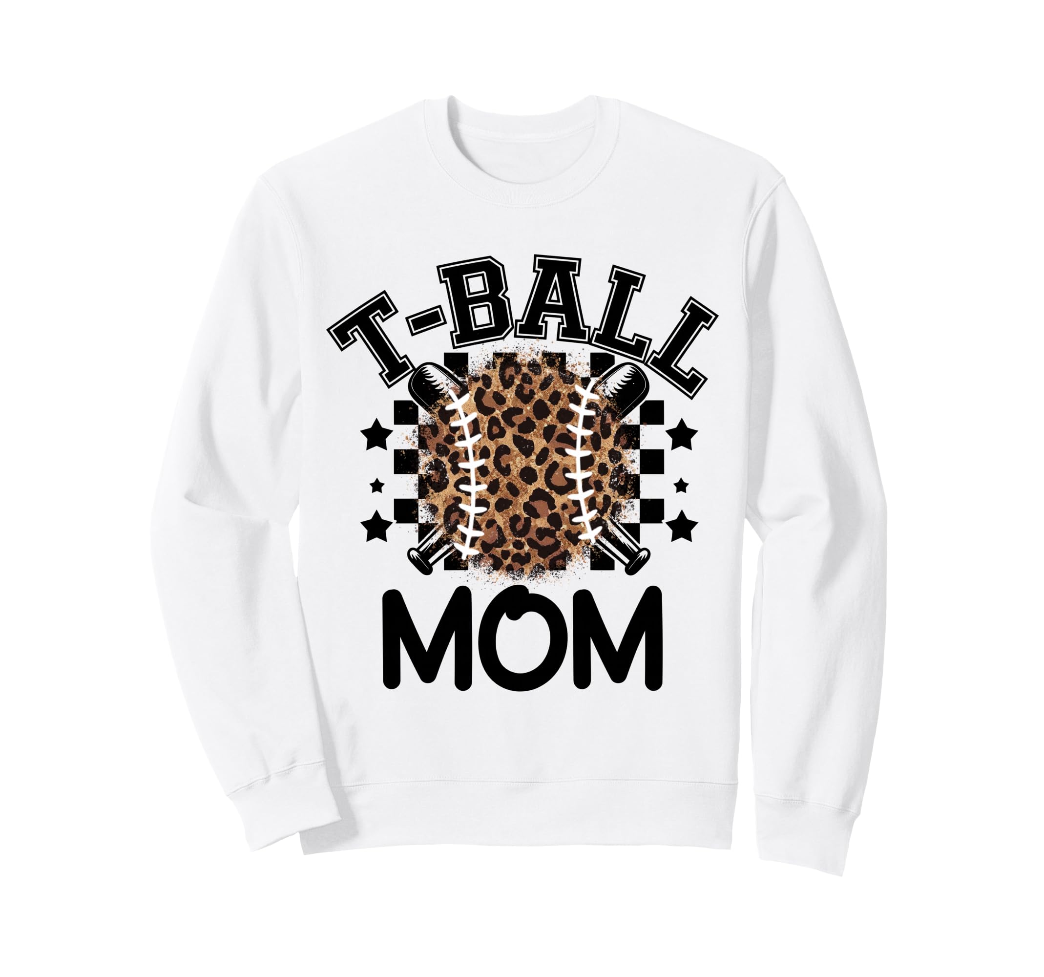 T Ball Teeball Mom Leopard Sweatshirt - Casual Everyday Wear Men Women - T-Shirt, Sweatshirt, Hoodie