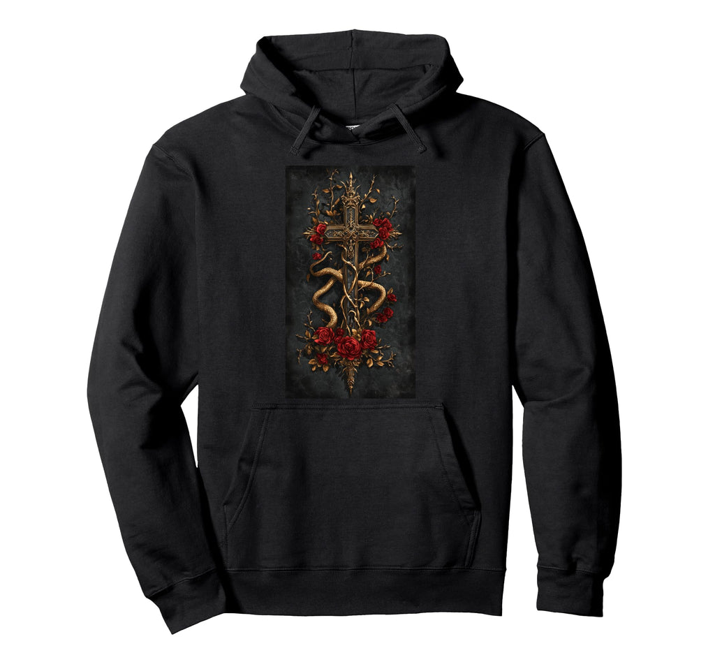 Gothic Cross Grunge Aesthetic Y2K Hoodie - Aesthetic Graphic for Adults - T-Shirt, Sweatshirt, Hoodie